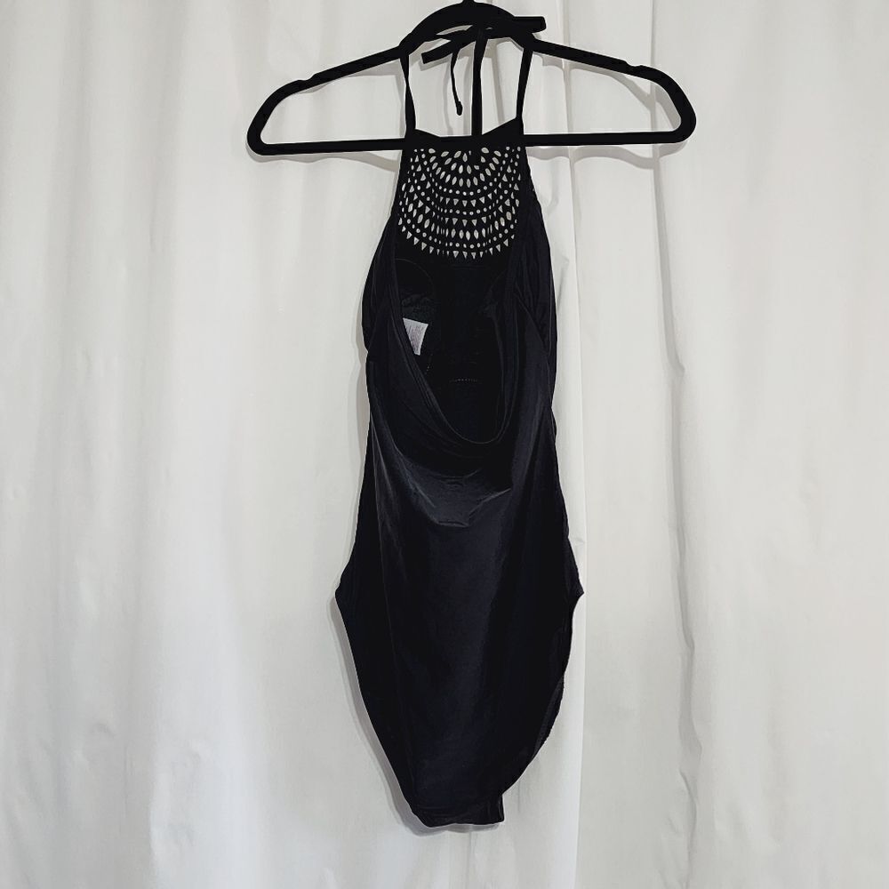 Merona black laser cut swimsuit - Picture 3 of 3